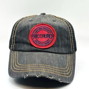 Eric Church Carolina Products Trucker Hat Black One Size Adjustable Mesh Back